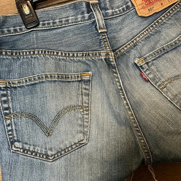 LEVIS Authentic 501 Buttonfly Cutoff Denim Jean Shorts - Picture 3 of 11